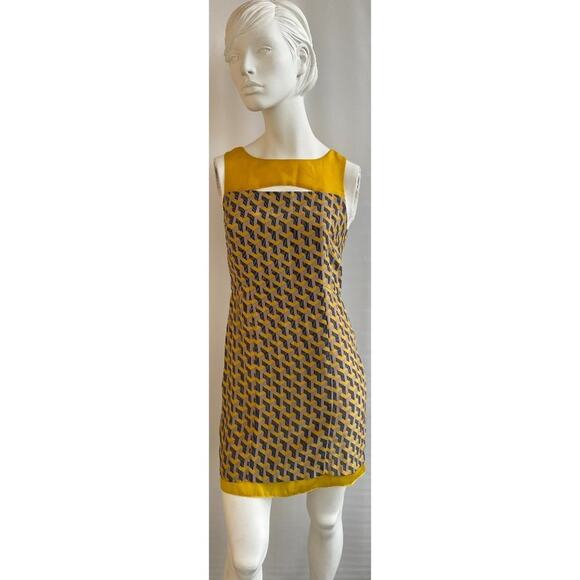 Rag & Bone Geometric 100% Silk Mini Dress - Sz 0 - Picture 1 of 8
